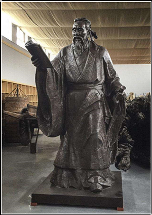 读书孔子雕塑|看书孔子雕塑